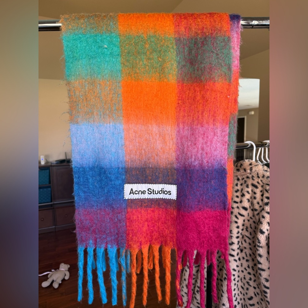 Acne Studios Colorful Checkered Scarf- Worn once